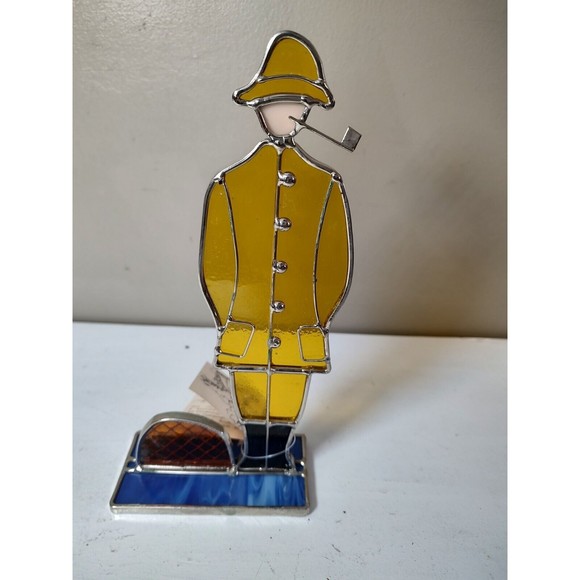 Stained Glass Ship Captain by D.A. Glassco, Inc. Figurine Art Piece 9" Vermont - Picture 1 of 12